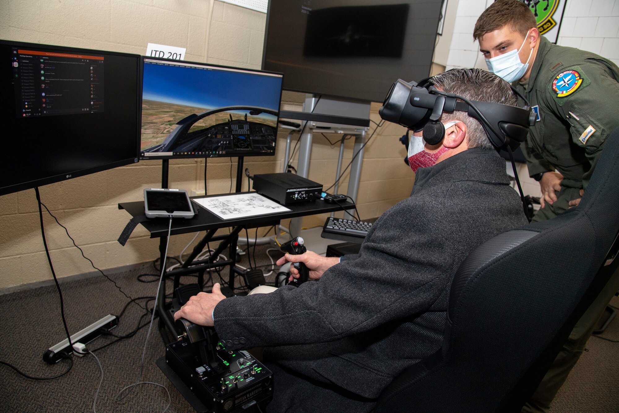 Rep. Ronny Jackson operates a flight simulator