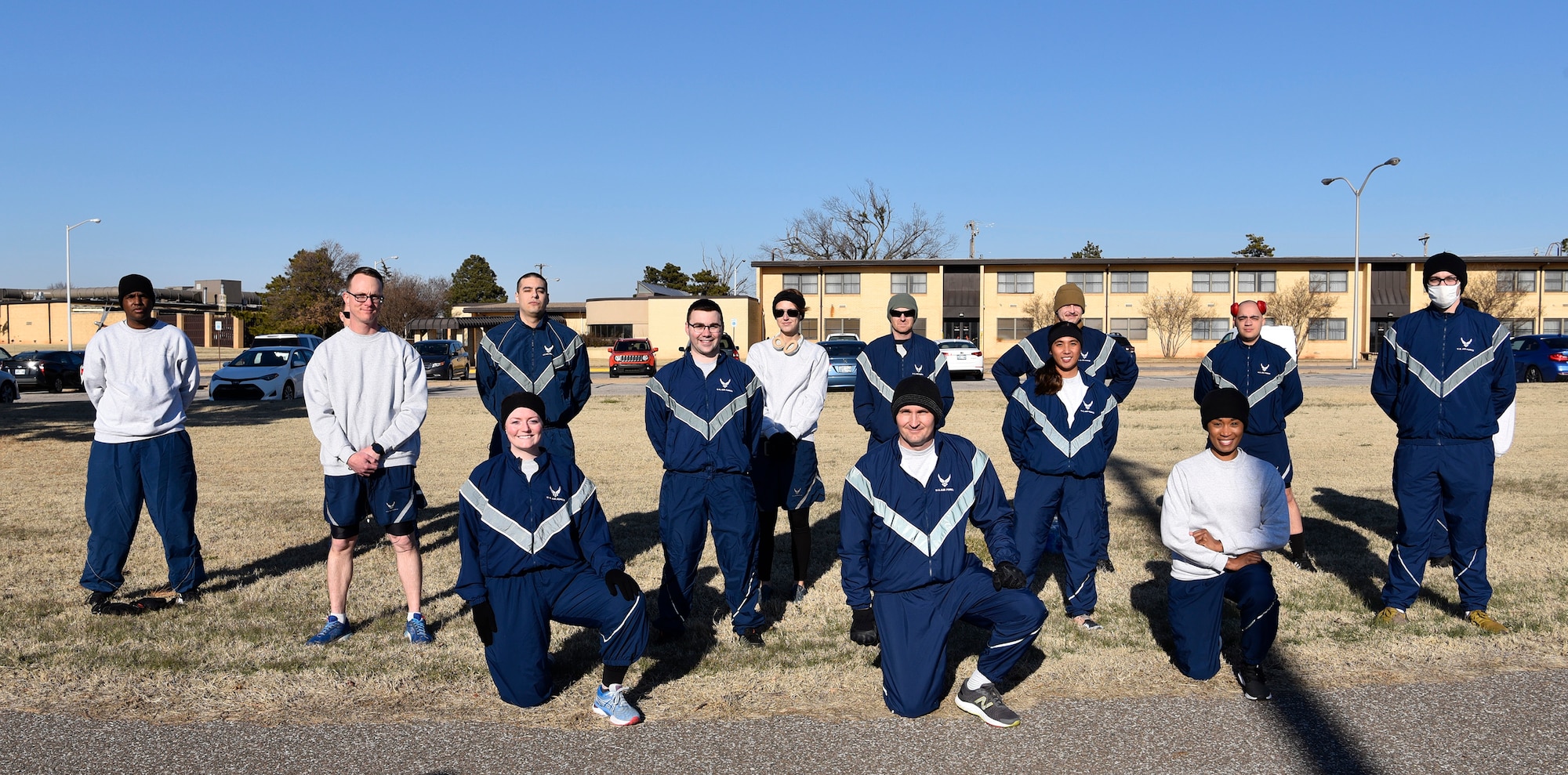 Group of Airmen posing for the camera.