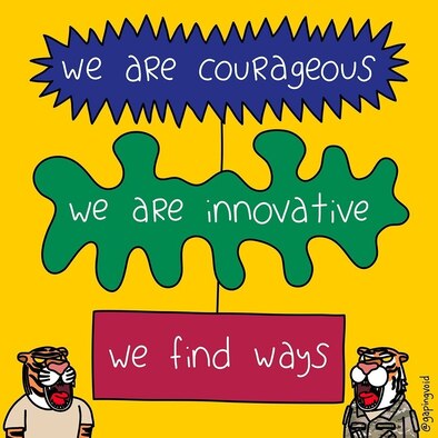 Cartoon drawing of two tigers