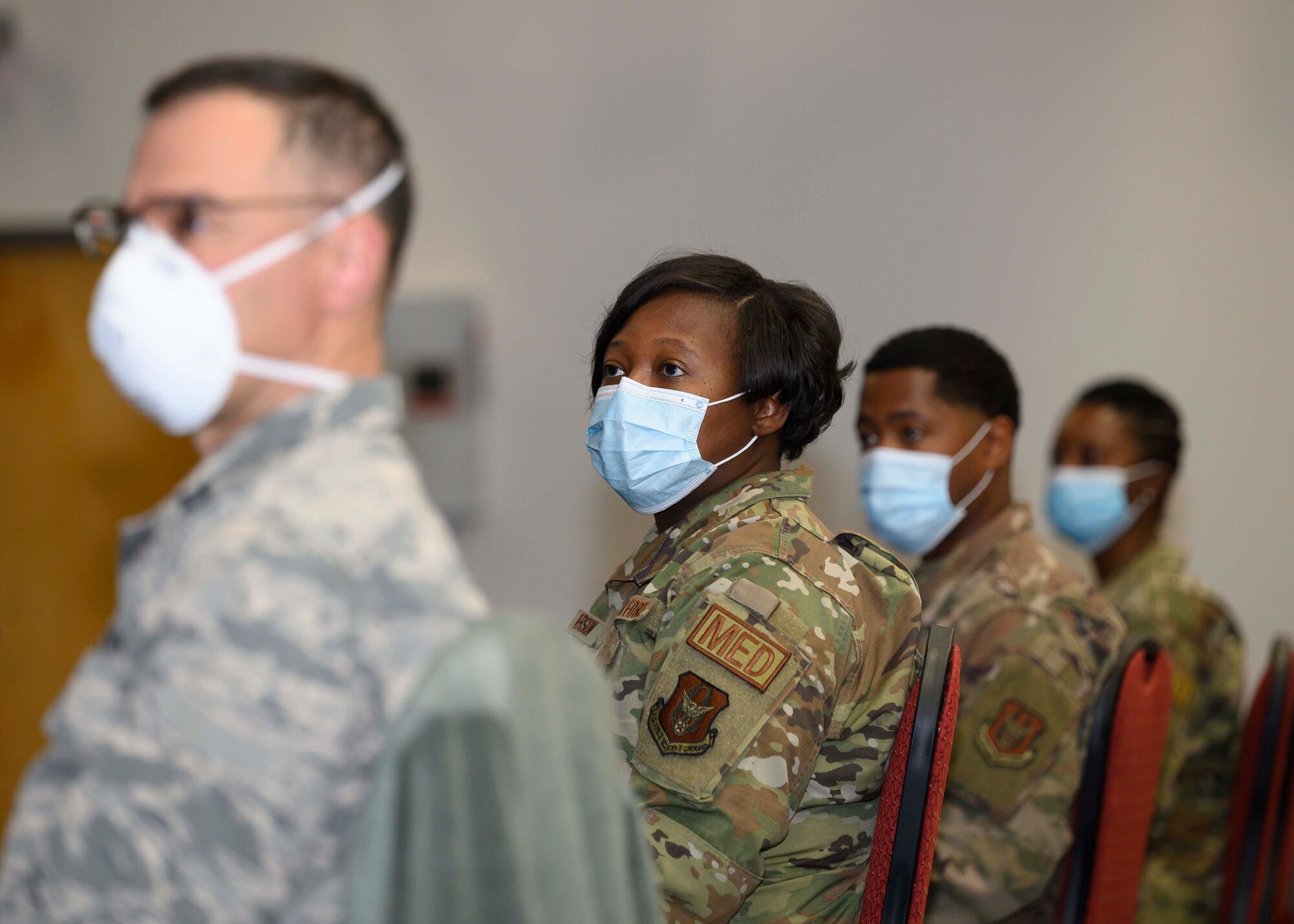 Photo of Airmen wearing masks.