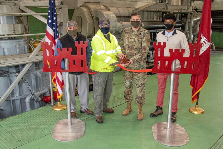 IN THE PHOTO, Memphis District Commander Col. Zachary Miller and other district members held a ribbon-cutting ceremony symbolizing the victory and celebration of completing yet another significant project. (USACE photo by Vance Harris)