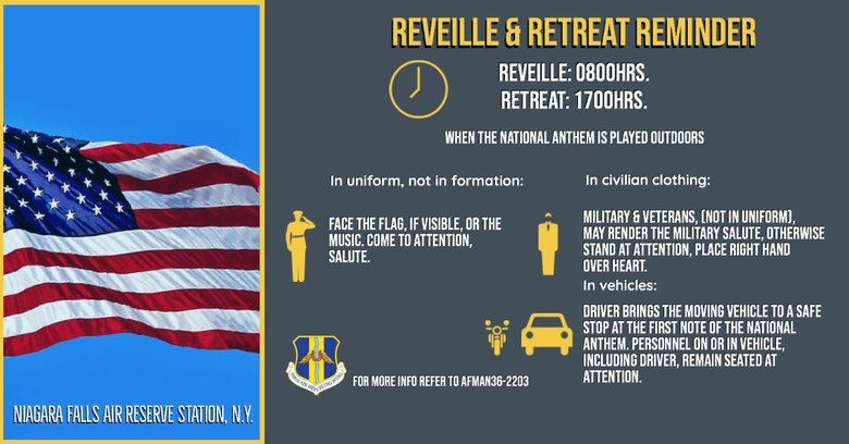 Base personnel protocol for reveille and retreat