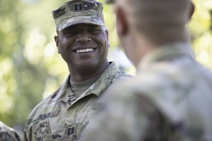 Soldier smiling
