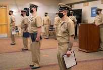 Chief Petty Officer selects Matthew Bernstein, Devin Donohue, Austin Rhodes and Mark Robbins, with Puget Sound Naval Shipyard & Intermediate Maintenance Facility, were pinned to the rank of chief petty officer during a ceremony Jan. 29, 2021, at Olympic Lodge on Naval Base Kitsap-Bremerton, Washington. The ceremony had limited attendees, with participants and attendees socially distanced to adhere to COVID-19 protective protocols.