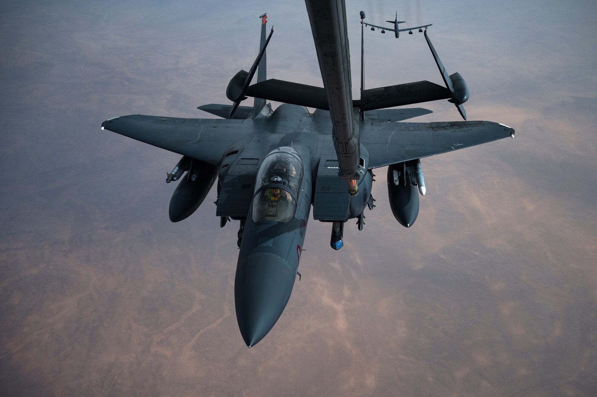 B-52 Stratofortress from Barksdale Air Force Base, Louisiana, fly to U.S. Central Command area of responsibility, Jan. 27, 2021.