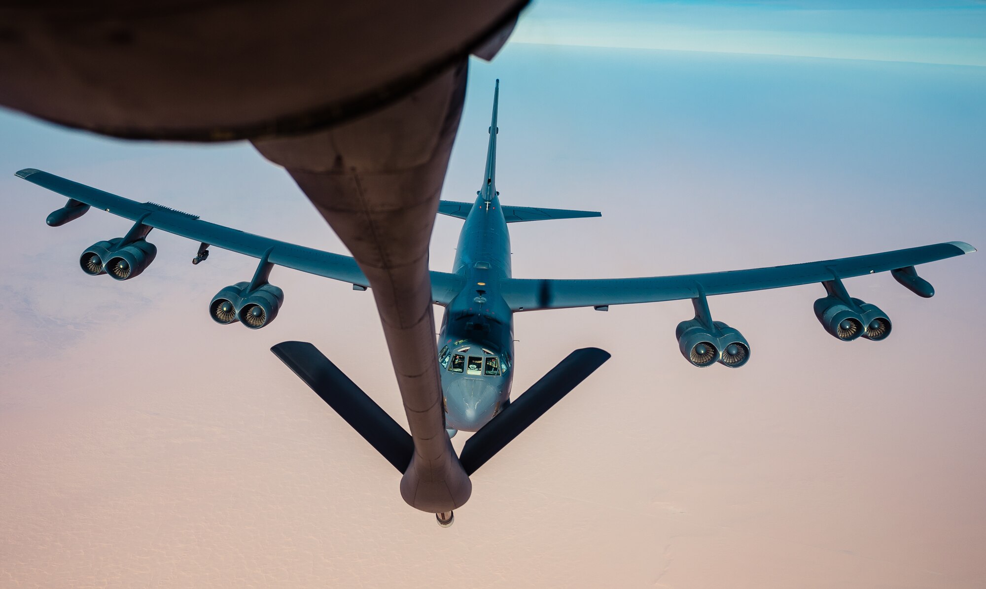 B-52 Stratofortress from Barksdale Air Force Base, Louisiana, fly to U.S. Central Command area of responsibility, Jan. 27, 2021.