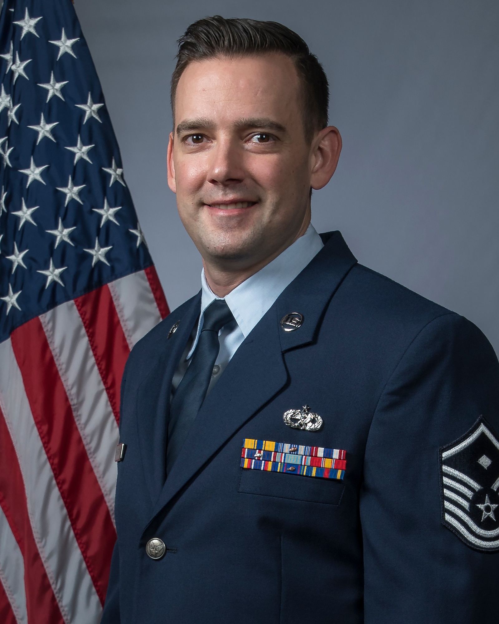 Official Air Force photo for Master Sgt. John Hendrix. Assigned to the 131st Maintenance Squadron, Hendrix is the 131st Bomb Wing First Sergeant of the Year. (U.S. Air National Guard photo by Tech. Sgt. John E. Hillier)