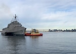 USS Gabrielle Giffords returns to homeport of Naval Base San Diego.