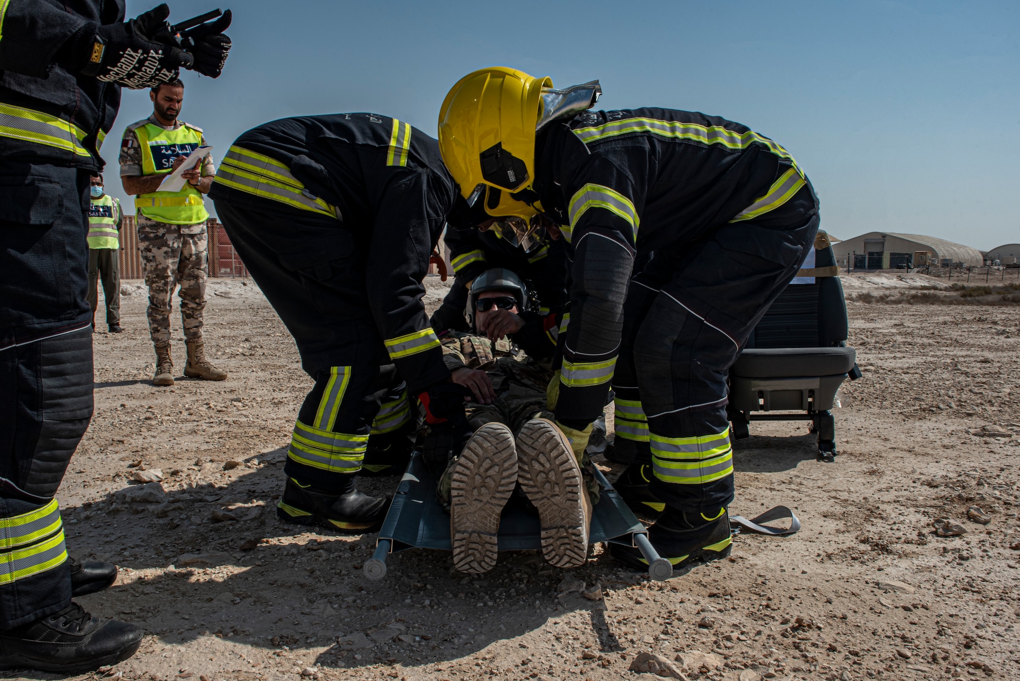 379th AEW, QEAF execute interoperability emergency operations