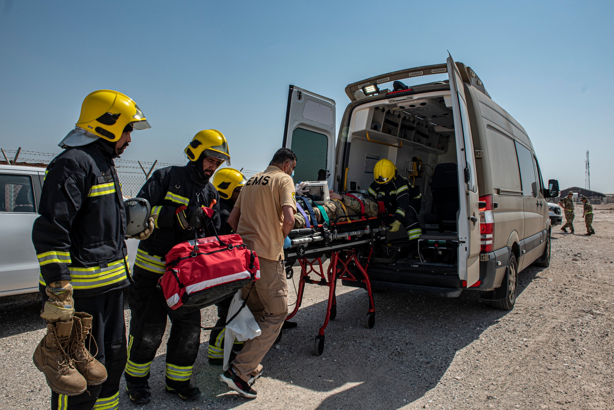 379th AEW, QEAF execute interoperability emergency operations