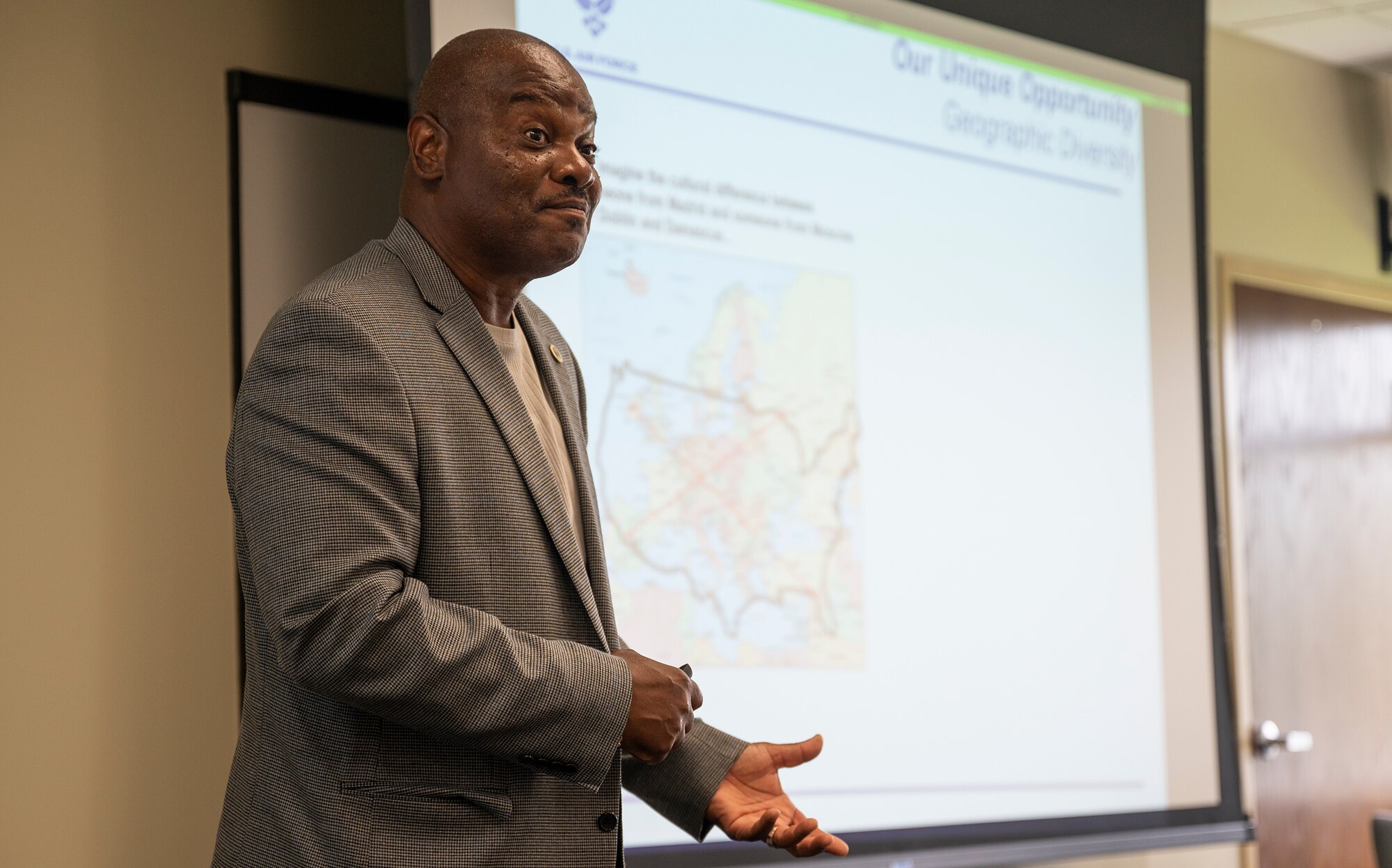 Lee Floyd, Air Force Reserve Command Chief Diversity and Inclusion Officer speaks to program coordinators and implementors from throughout the command on MacDill Air Force Base, Florida, June 16, 2021. The objective of the course is to weave diversity and inclusion into the fabric of the entire Air Force Reserve organization. (U.S. Air Force photo by Staff Sgt. Bradley Tipton)