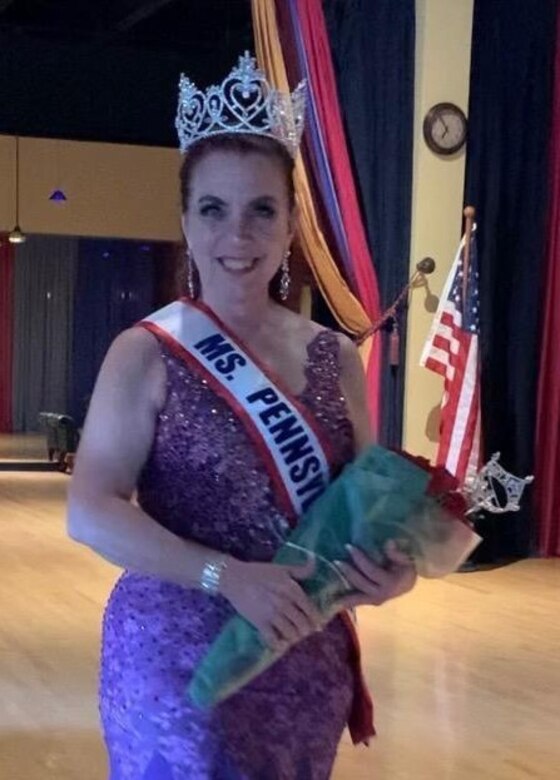 Joann Tresco, a Pennsylvania National Guard veteran and current risk reduction coordinator for the Service Member and Family Support division was crowned Ms. Pennsylvania Senior America June 26 in Hummelstown. Tresco, who served 34 years as a paralegal in the 28th Headquarters and Headquarters Battalion, 28th Infantry Division, earned the title through a virtual competition and will compete virtually for the title of Ms. National Senior America in August. (U.S. Army National Guard courtesy photo)