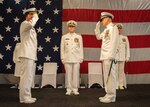 The Coast Guard 8th District personnel held a change-of-command ceremony June 25, 2021 at the Port of New Orleans where Rear Adm. John P. Nadeau transfered command of the Coast Guard 8th District to Rear Adm. Richard V. Timme. Nadeau originally took command of the 8th District in June 2019 and retired after 32 years of service following the change of command. (U.S. Coast Guard photo by Petty Officer 3rd Class John Michelli)