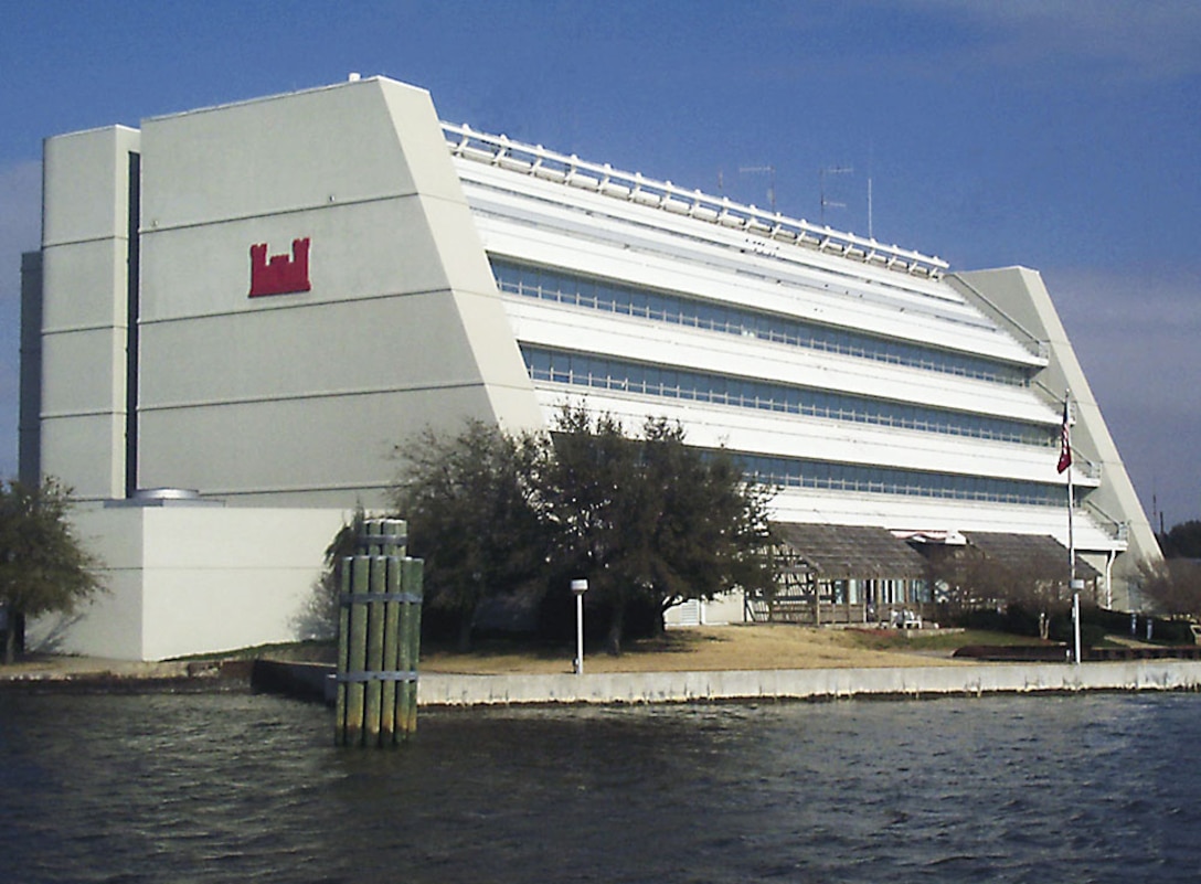 The Waterfield Building, located on the grounds of historic Fort Norfolk, opened in 1983 and serves as the headquarters for the Norfolk District, U.S. Army Corps of Engineers.