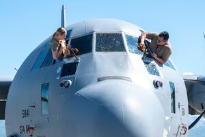 C-130J Super Hercules window cleaning during Red Flag-Alaska 21-2