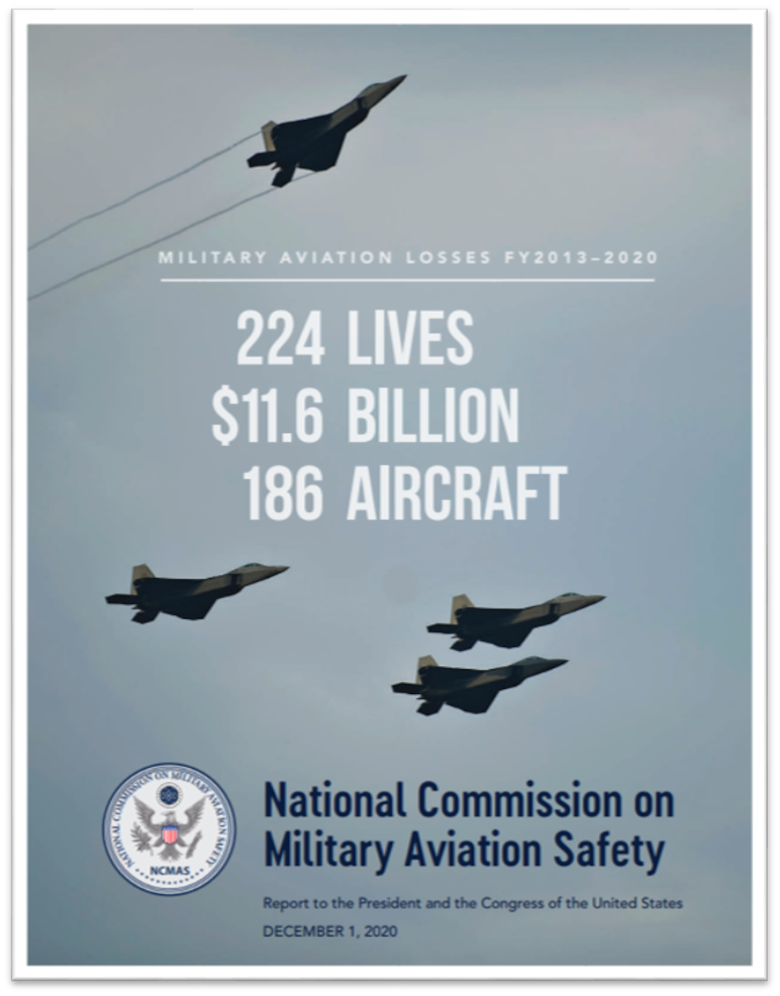 The cover page of the National Commission on Military Aviation Safety report. (Courtesy image)