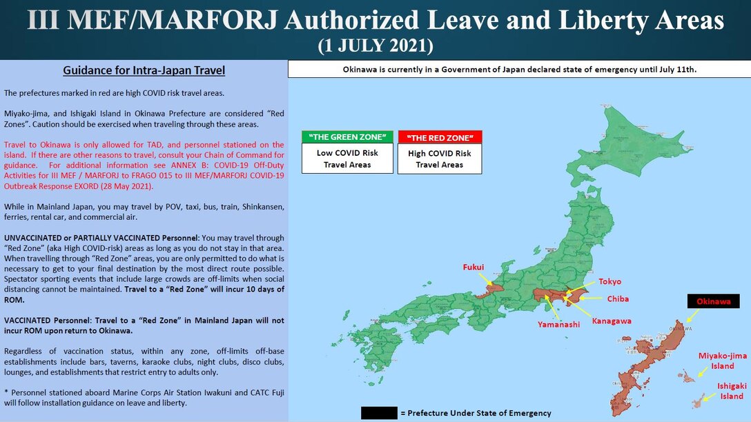 III MEF/MARFORJ Leave and Liberty Areas