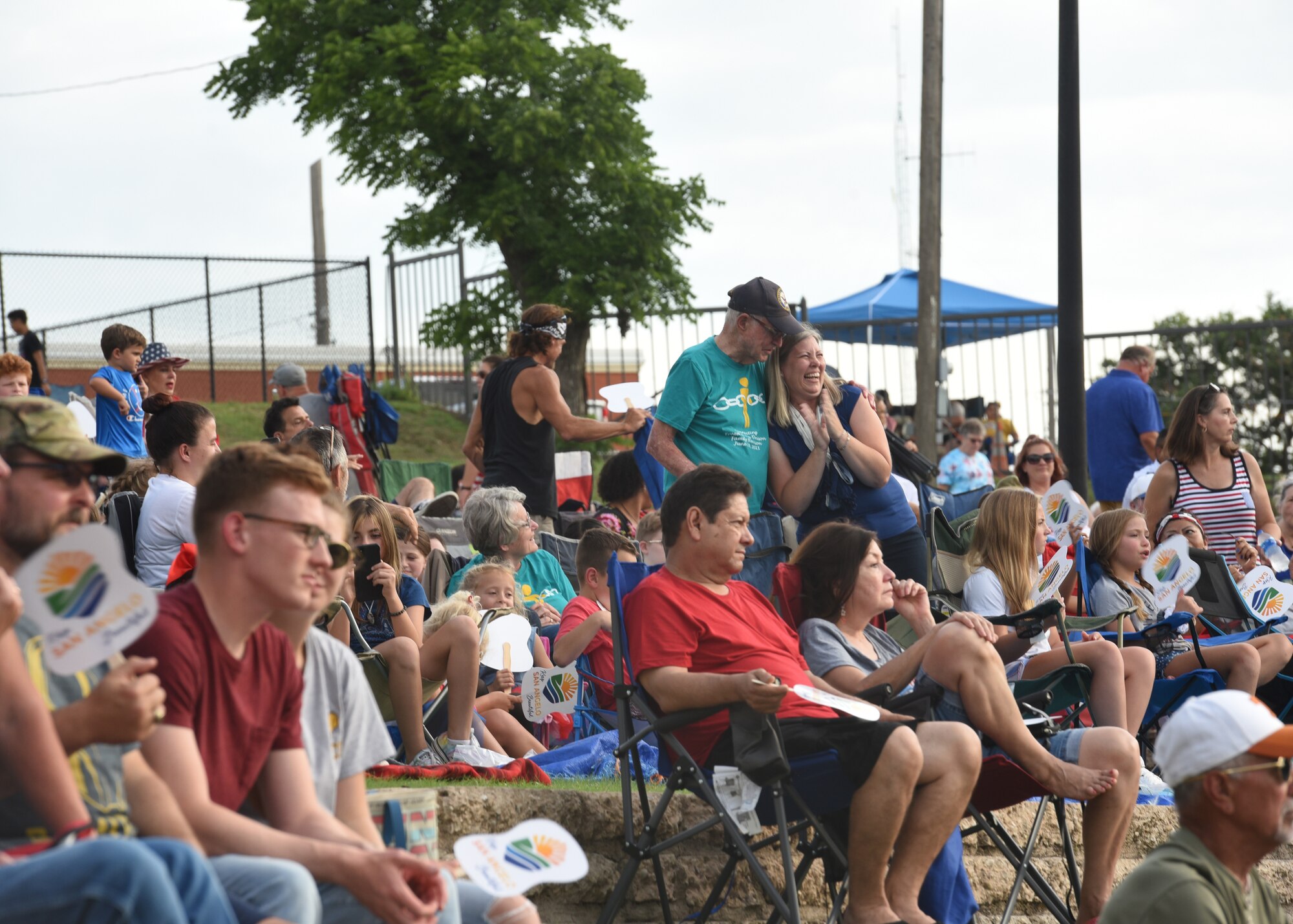 Goodfellow Air Force Base and community members attend the Star-Spangled Banner Concert and Fireworks show, at the Bill Aylor Sr. Memorial RiverStage in San Angelo, Texas, July 3, 2021.  The event featured performances from the United States Air Force Band of the West and local musicians. (U.S. Air Force photo by Senior Airman Abbey Rieves)