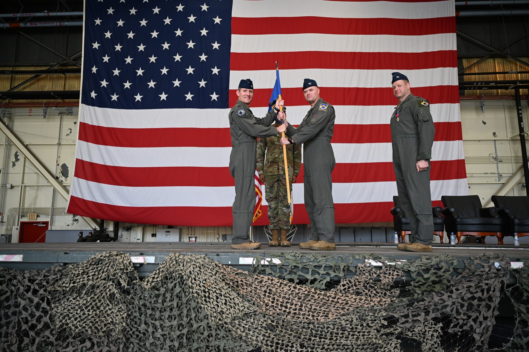 Commanders pose for a photo.