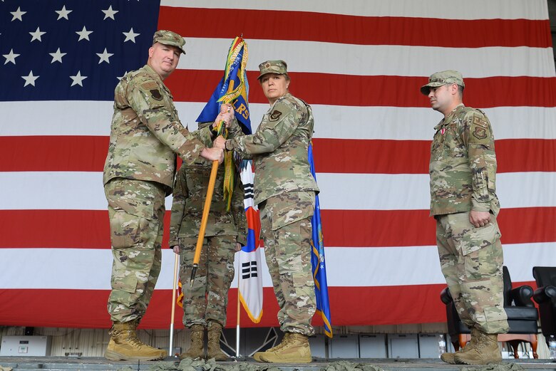 Commanders pose for a photo.