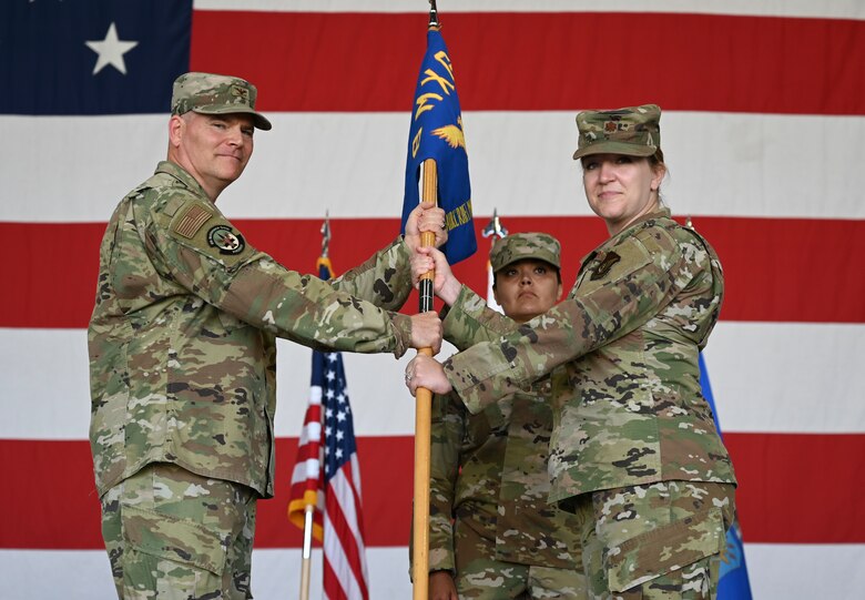 Commanders pose for a photo.