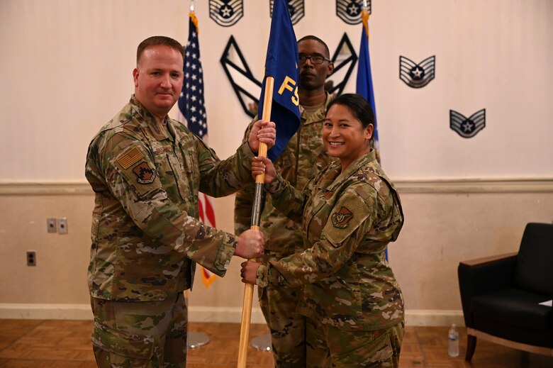 Commanders pose for a photo.