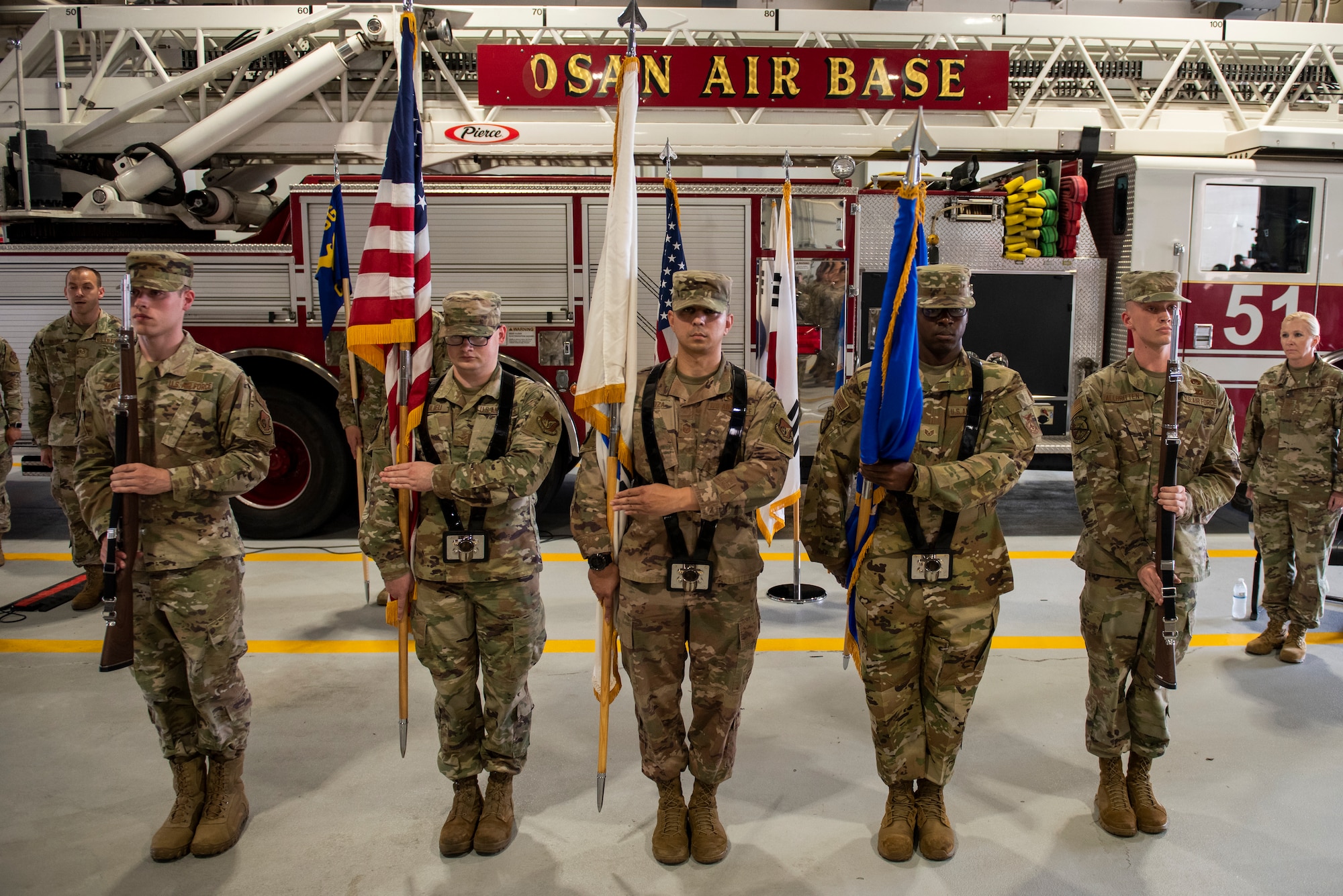 51st Civil Engineer Squadron held an assumption of command ceremony at Osan Air Base, Republic of Korea, July 6, 2021. Lt. Col. Brian Low assumed command of the 51st CES.
