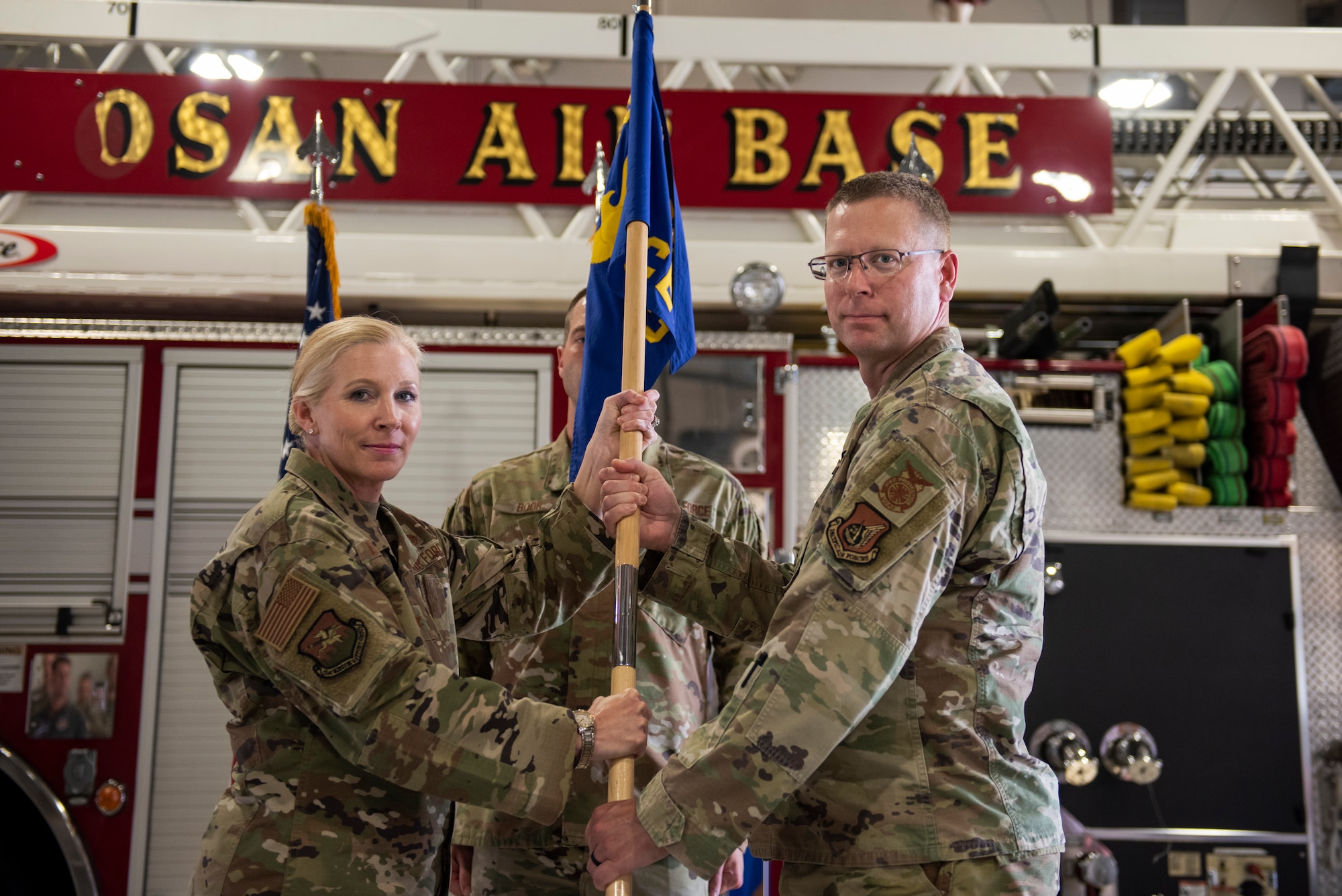 51st Civil Engineer Squadron held an assumption of command ceremony at Osan Air Base, Republic of Korea, July 6, 2021. Lt. Col. Brian Low assumed command of the 51st CES.