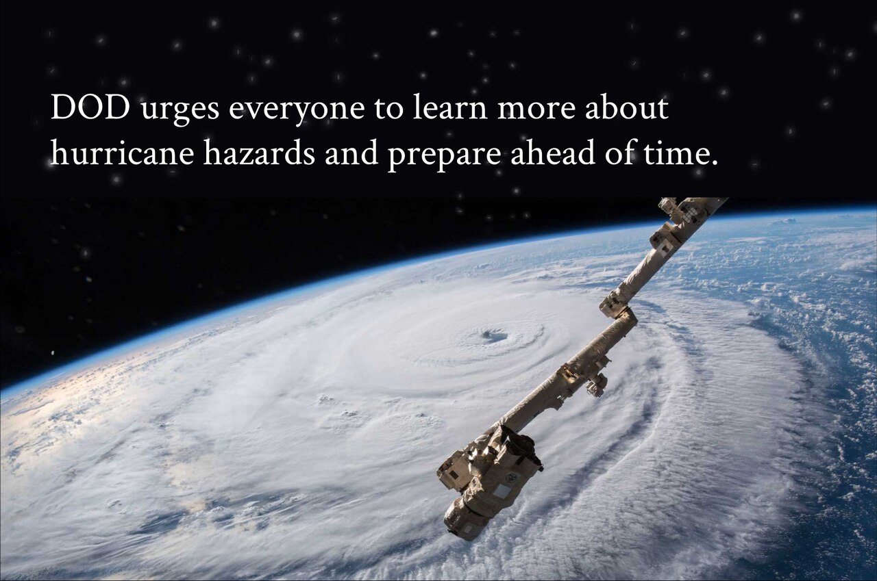 A graphic representing hurricane preparedness is seen.