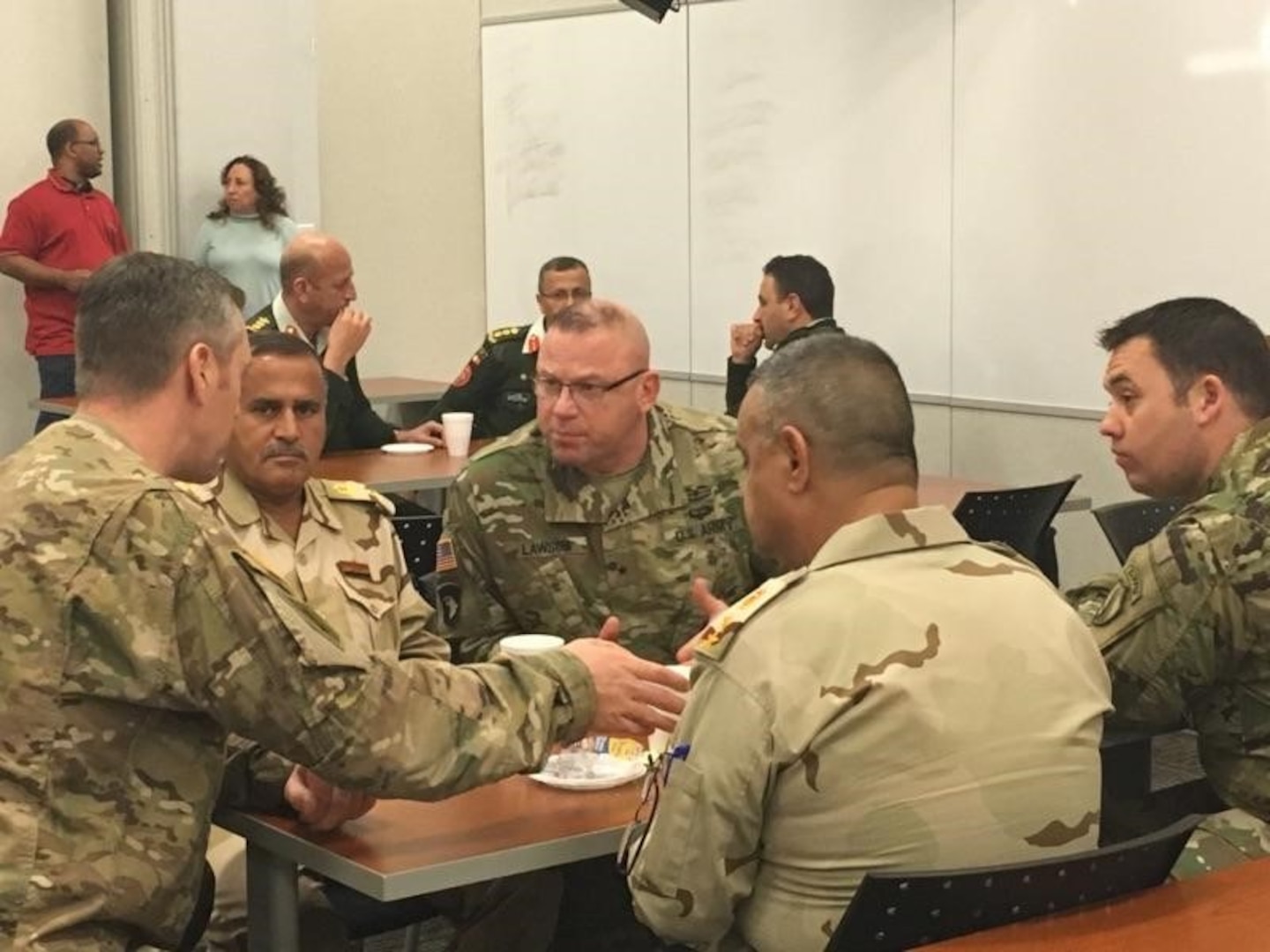 In September 2016, Lawson leads a logistics symposium at Central Command Headquarters, Tampa Florida, with 13 countries from the Middle East, Gulf Coast countries, Levant and Central Asia to improve International Coalition interoperability in the Central Command area of responsibility.