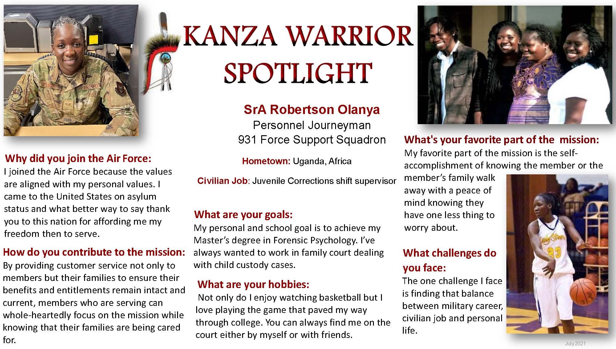 KANZA Warrior Spotlight July 2021