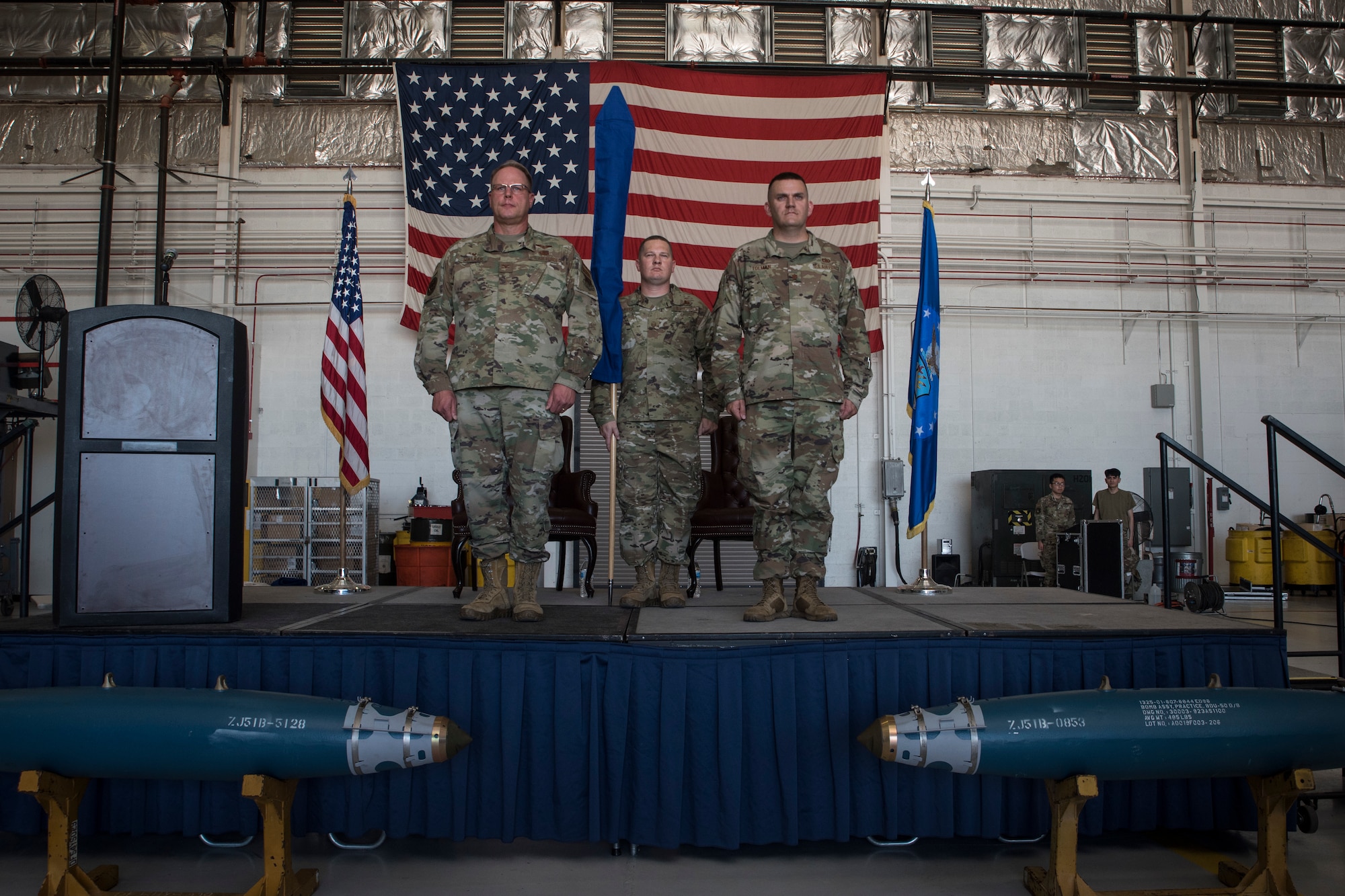 A photo of Airmen during a ceremony