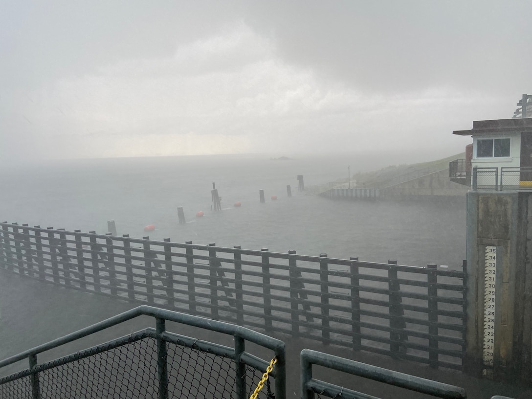 Port Mayaca Lock and Dam during Tropical Storm Elsa