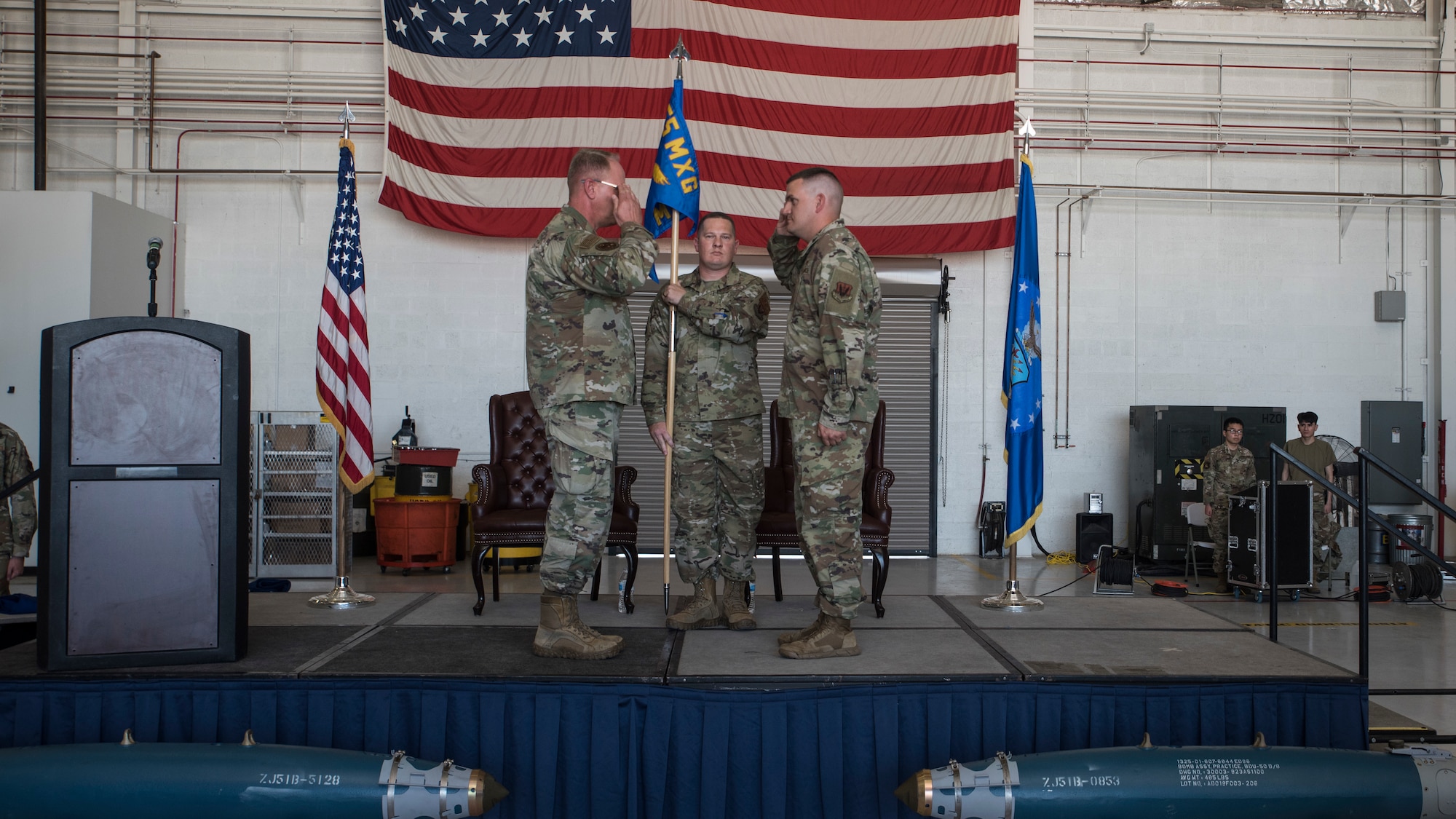 A photo of Airmen during a ceremony