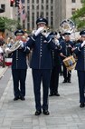 U.S. Air Force Master Sgt. David Kucharski, a trumpet player assigned to The United States Air Force Band’s Ceremonial Brass, plays during a live broadcast on the TODAY Show in New York City July 2, 2021. The official ceremonial ensemble comprises 41 active-duty Airmen who provide musical support for funerals at Arlington National Cemetery, arrivals for foreign heads of state at the White House and Pentagon, patriotic programs, changes of command, retirements, and awards ceremonies. (U.S. Air Force photo by Staff Sgt. Kayla White)