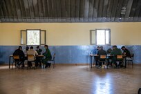 U.S. Army Soldiers, assigned to 404th Civil Affairs Battalion and the Moroccan Gendarmeire, conduct a mass-screening event in Tifnit, Morocco, on June 13, 2021. African Lion 2021 is U.S. Africa Command's largest, premier, joint, annual exercise hosted by Morocco, Tunisia, and Senegal, 7-18 June. More than 7,000 participants from nine nations and NATO train together with a focus on enhancing readiness for U.S. and partner nation forces. African Lion 21 is a multi-domain, multi-component, and multinational exercise, which employs a full array of mission capabilities with the goal to strengthen interoperability among participants.