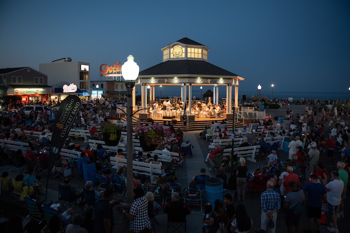 The U.S. Navy Band celebrates the Fourth of July with those gathered at Rehoboth Beach, Del., for the city's annual fireworks display.