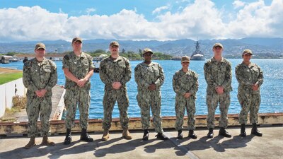 HONOLULU (June 22, 2021) – Information Warfare Training Command (IWTC) San Diego concluded two back-to-back Mobile Team Trainers (MTT) at Training Support Detachment Hawaii. Pictured are some of the Sailors the team successfully graduated from five deployed units in the Basic Shipboard Intelligence Course and three deployed units in the Maritime Security and Intelligence Operations Course. (U.S. Navy photo)
