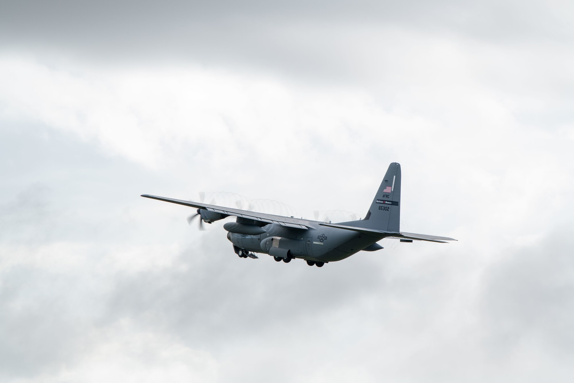 A WC-130J Super Hercules aircraft assigned to the 53rd Weather Reconnaissance Squadron at Keesler Air Force Base, Miss., takes off for a flight into Tropical Storm Elsa July 6, 2021. The 53rd WRS “Hurricane Hunters” are an Air Force Reserve unit assigned to the 403rd Wing and are the only unit in the Department of Defense that flies weather reconnaissance missions .(U.S. Air Force by Staff Sgt. Kristen Pittman)