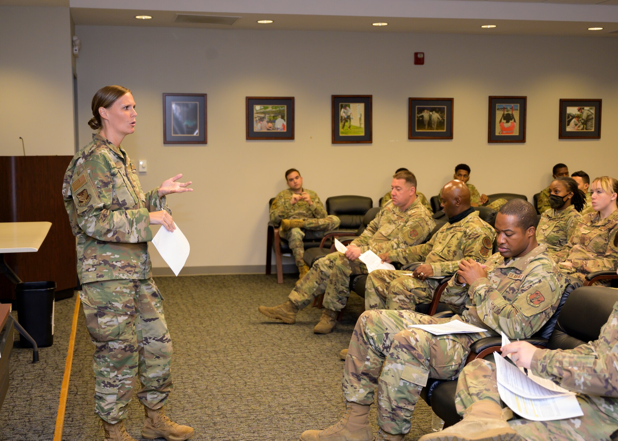 Georgia Air National Guard members in meeting