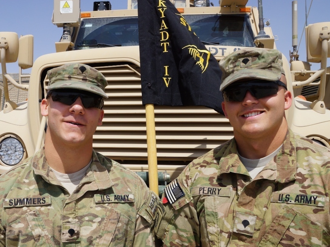 The two soldiers, who have been best friends for the last five years since originally meeting in Paducah, joined the Army National Guard together, and are serving in Afghanistan as part of Kentucky's Agribusiness Development Team 4.