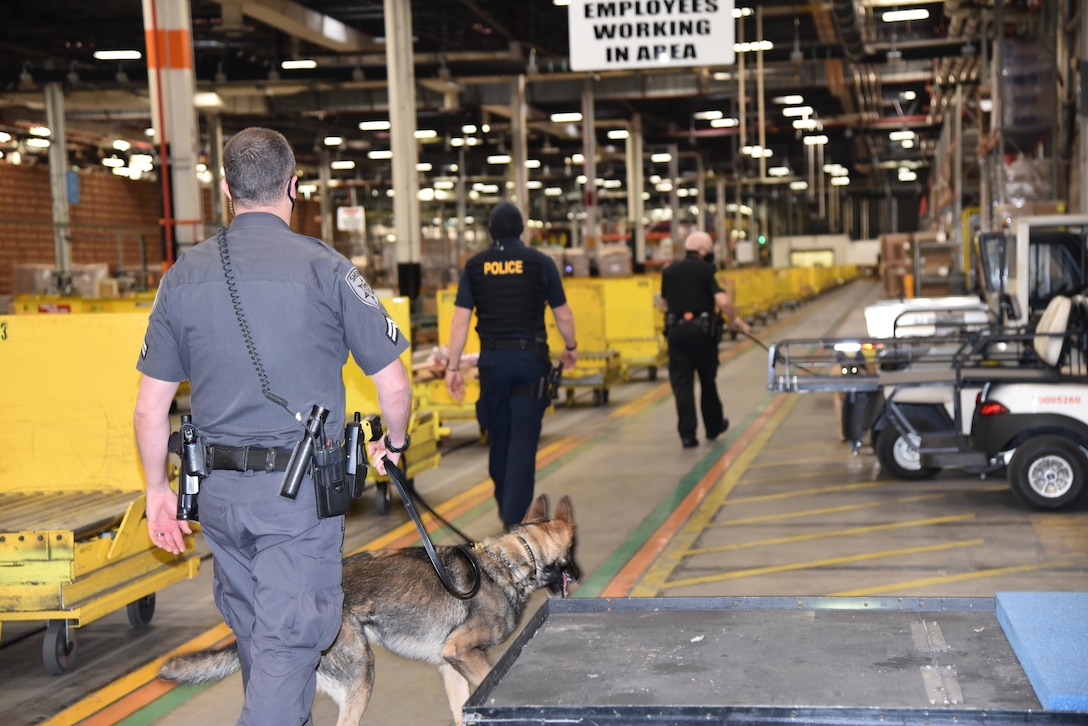 DLA police and local counterparts conduct canine focused force protection measure at DLA Distribution Susquehanna