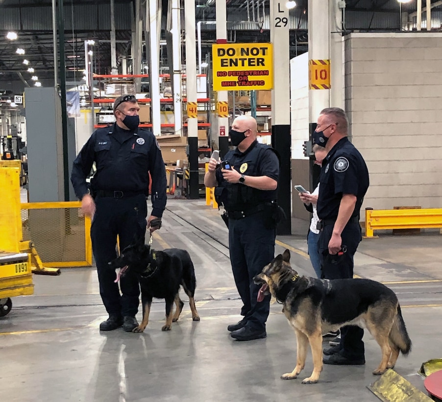 DLA police and local counterparts conduct canine focused force protection measure at DLA Distribution Susquehanna