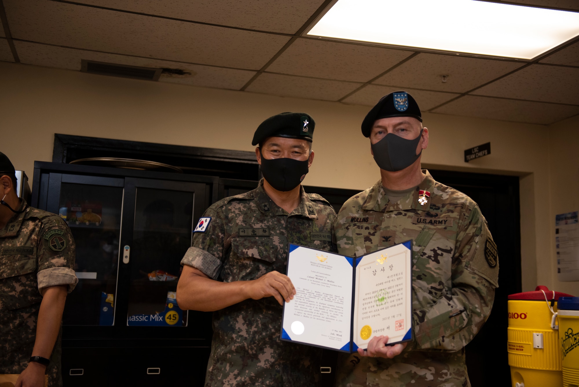 U.S. Army 3rd Battlefield Coordination Detachment - Korea, held a change of command ceremony at Osan Air Base, Republic of Korea, July 7, 2021. U.S. Army Col. Michael Mullins transferred command of the 3-BCD-K to U.S. Army Col. Jeffrey Munn.