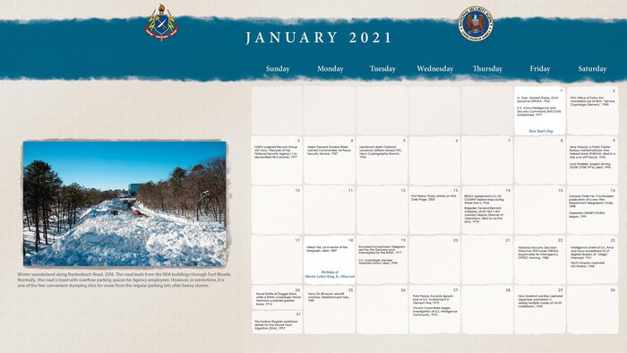 2021 Center for Cryptologic History Calendar January