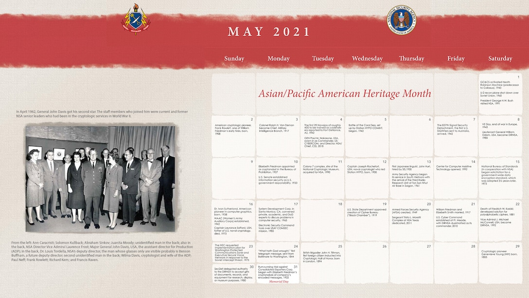 2021 Center for Cryptologic History Calendar May