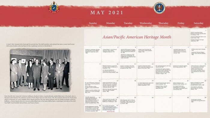 2021 Center for Cryptologic History Calendar May