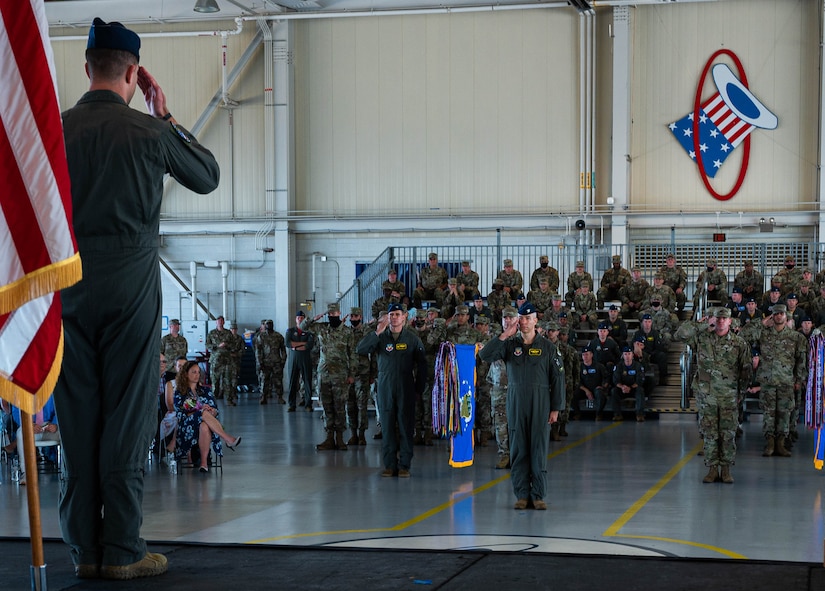 Col. Creeden salutes members of the 1st Fighter Wing.