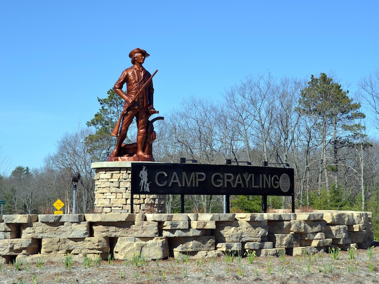 he Camp Grayling minuteman stands watch at Camp Grayling, Mich., Sept. 4, 2014. (Courtesy Asset)