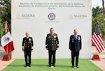 Gen. Glen D. VanHerck (right), commander of the North American Aerospace Defense Command and U.S. Northern Command, meets with the Mexican Secretariats of National Defense and Navy in Mexico City, July 7, 2021.